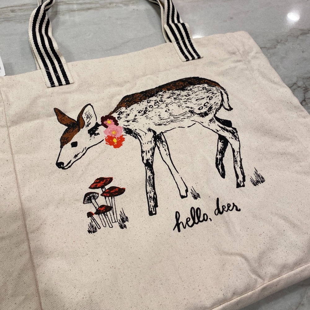 Paper Source Hello Deer Tote Bag - Picture 2 of 5